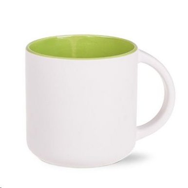 Šalica MODERN, 350 ml, keramička, bijelo-zelena