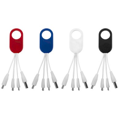 Kabel za napajanje Troup, 4 u 1 s tipom C, bijeli