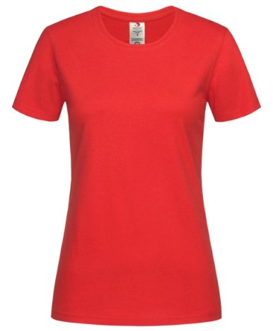 Majica, KR, Organic ženska 145 gr.scarlet red,XS