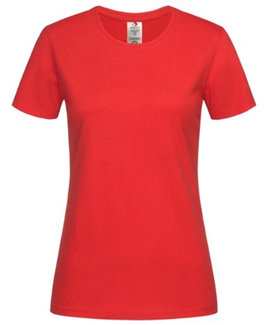 Majica, KR, Organic ženska 145gr, scarlet red, XL