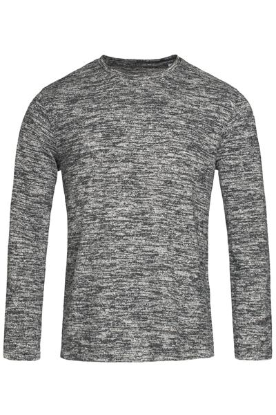 Majica pletena dugi rukav muška, 210g, umjetna tkanina, dark grey melange, L, POKLON UZ NARUDŽBU - NIJE NA PRODAJU!