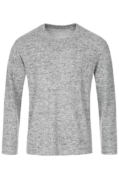 Majica pletena dugi rukav muška, 210g, umjetna tkanina, light grey melange, L POKLON UZ NARUDŽBU - NIJE NA PRODAJU!