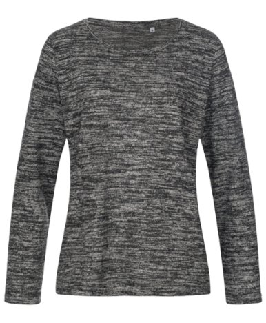 Majica pletena dugi rukav ženska, dark grey melange, 210g, umjetna tkanina, S POKLON UZ NARUDŽBU - NIJE NA PRODAJU!