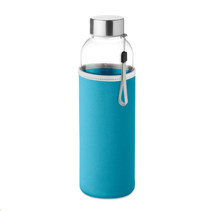 Boca za vodu staklena UTAH GLASS u neopren vrećici  500 ml  razne boje