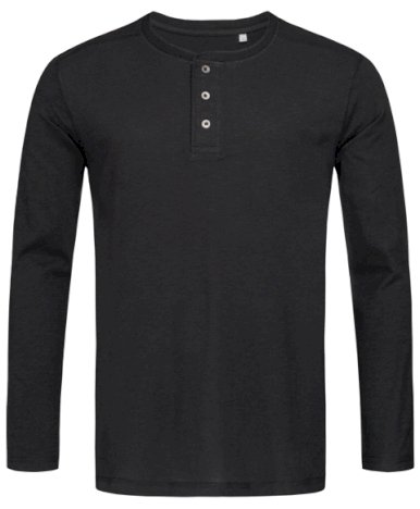 Majica, muška, SHAWN Henley, DR, okrugli izrez i gumbi, 140gr, crna, S POKLON UZ NARUDŽBU - NIJE NA PRODAJU!
