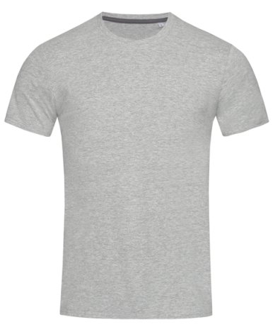 Majica, KR, Crew Neck, Stars CLIVE, 170gr, 82% C,14% V,5% E, grey heather, XL