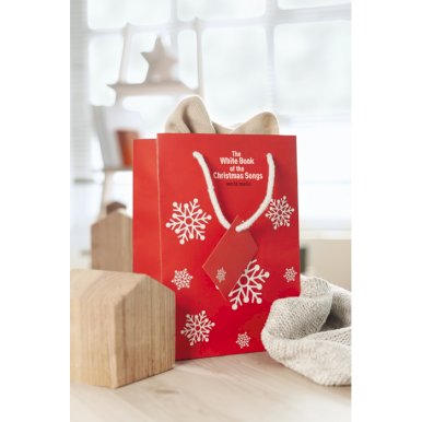 Vrećica papirnata, božićna, M, 22*11*30 cm