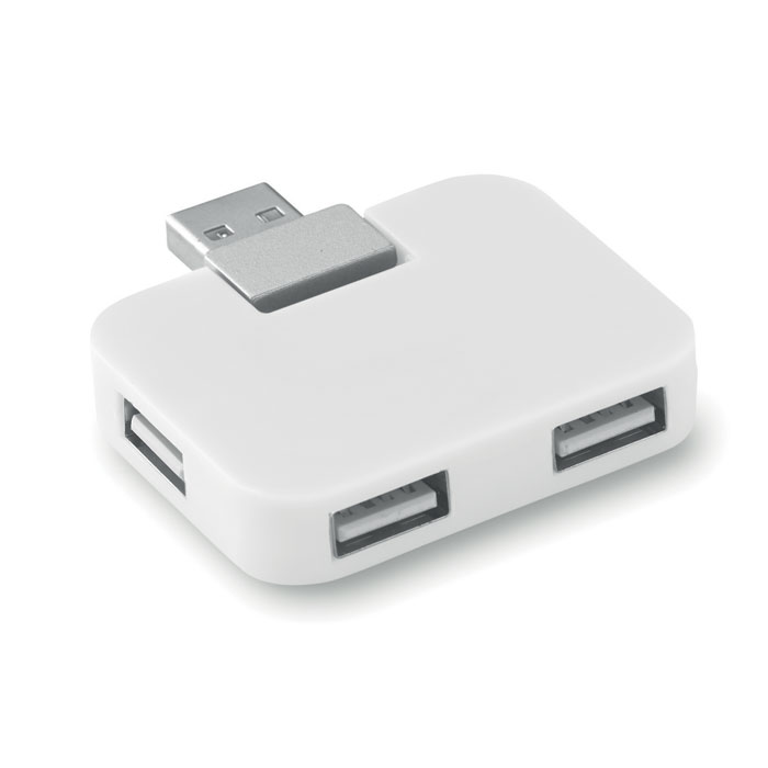 USB hub, 4 izlaza, Square, bijeli