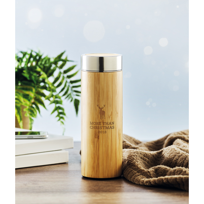 Termos boca, s cjedilom za čaj,400 ml, bamboo