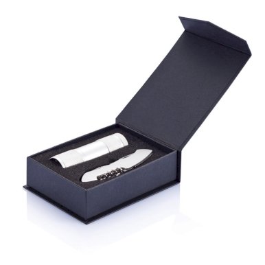 Set, nož i svjetiljka, srebrni, POKLON UZ NARUDŽBU - NIJE NA PRODAJU!