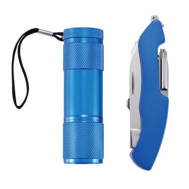 Set, nož i svjetiljka, plavi, POKLON UZ NARUDŽBU - NIJE NA PRODAJU!