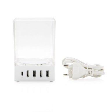 Kutijica za olovke sa USB punjačem, bijela