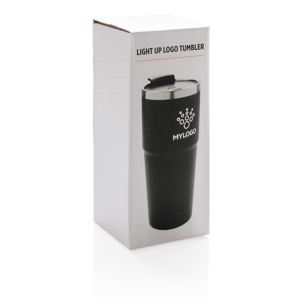 Termo šalica sa svijetlom, 480ml, crna
