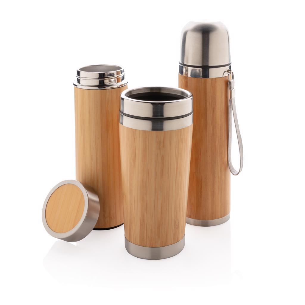 Termos boca, leak proof, bamboo, 320ml.