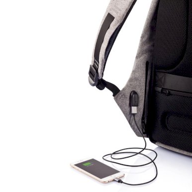 Ruksak Bobby s pretincem za laptop, zaštita protiv krađe, sivi