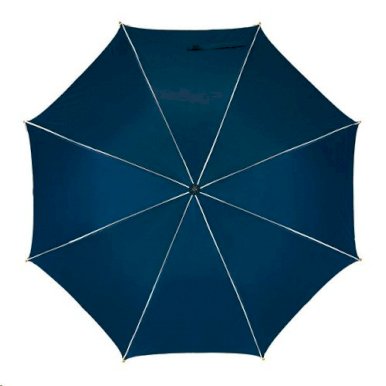 Kišobran, automatski, zakrivljena drvena ručka, crno/sivi