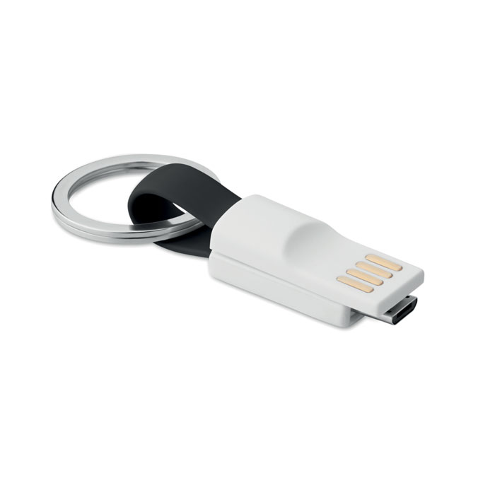 Privjesak Mini s USB kablovima, crni