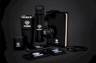 Punjač, bežični, svjetleći logo, crni