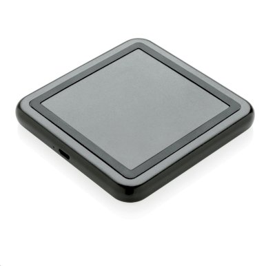 Punjač, bežični, svjetleći logo, crni