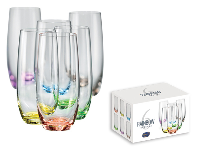 Čaše , Rainbow, za vodu, set ,350ml