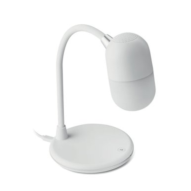 Lampa, bežična , sa zvučnikom, Wireless charging,  bijela