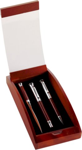 Pisaći set i otvarač pisma, smeđi
