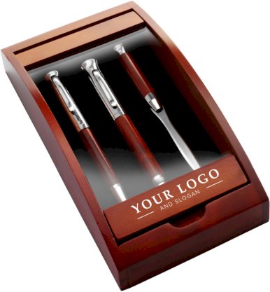 Pisaći set i otvarač pisma, smeđi