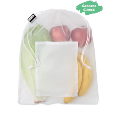 Ruksak za hranu sa špagicama,mrežasti RPET , bijeli