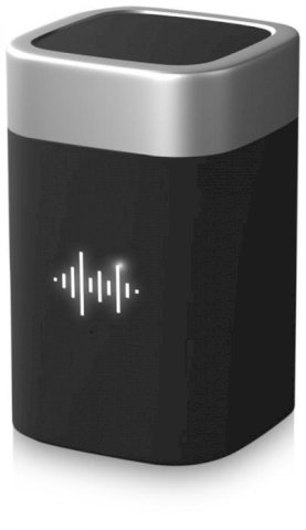 Zvučnik, Bluetooth, svijetlećim logom, 800mAh, srebrno crni