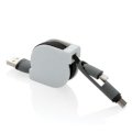 USB kablovi za punjenje,  typ C , iOS, 3 u 1 izvlačni, bijelo-crni
