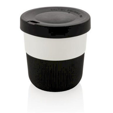 Šalica PLA ,silkonski poklopac, 280 ml, u kutijici, crna