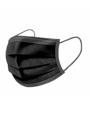 Jednokratna troslojna medicinska  maska za lice, crna,  pak. 50/2000
