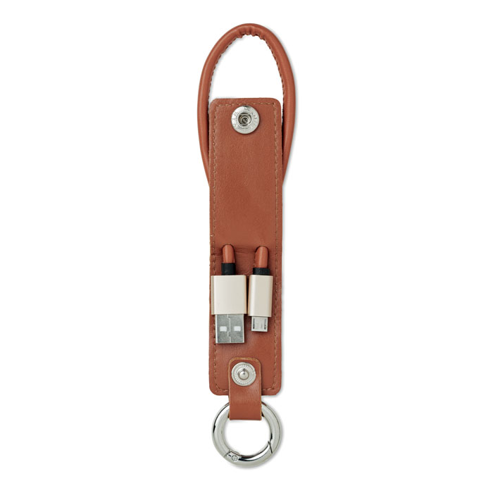 Privjesak za ključeve sa USB kablovima, smeđi, POKLON UZ NARUDŽBU - NIJE NA PRODAJU!