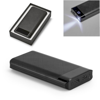 Powerbank, 16000 mAh, s LED svijetiljkom, 2 USB  porta