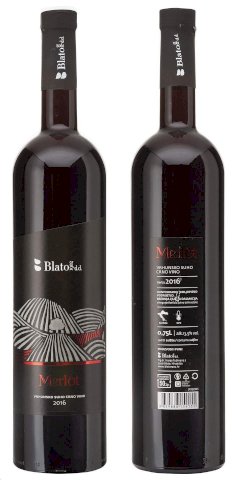 Vino, vrhunsko crno, Merlot Blato 075l  butelja