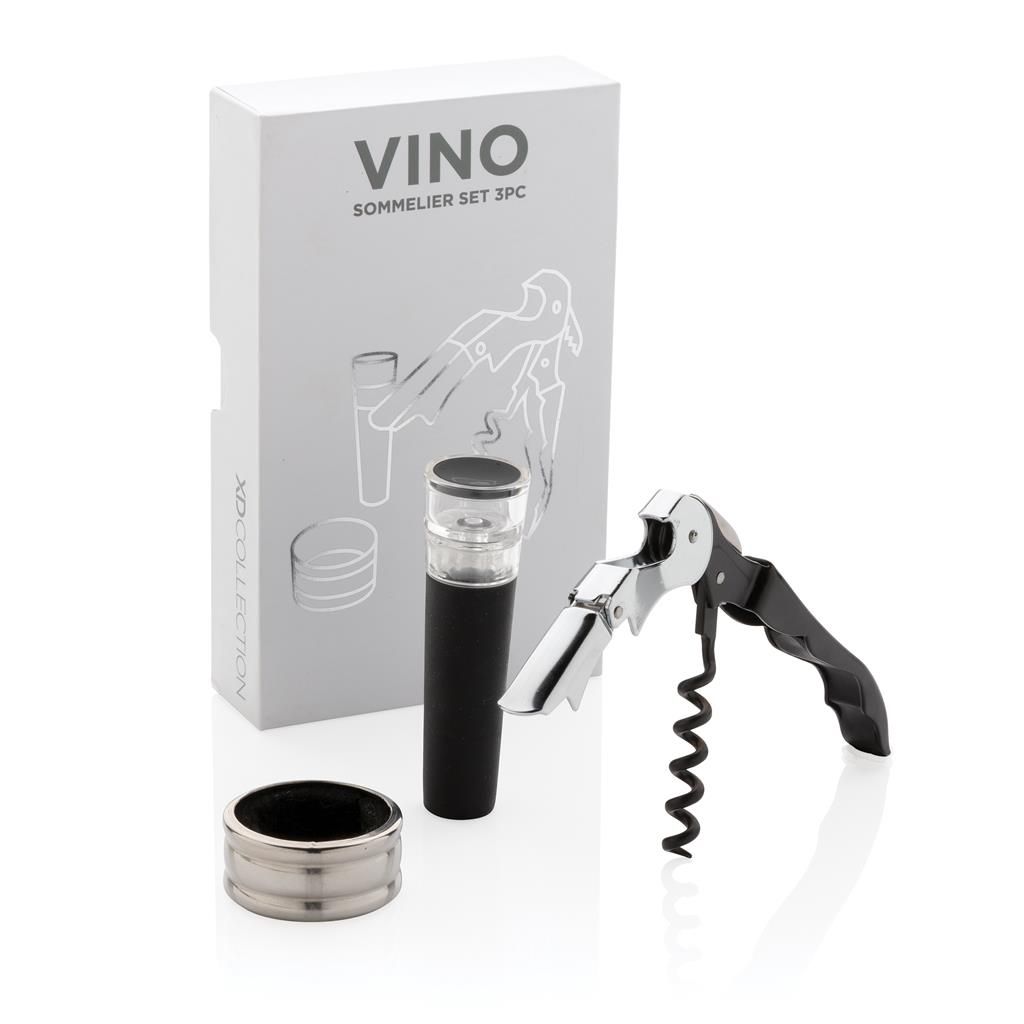 Set za vino, 3 djela, crni