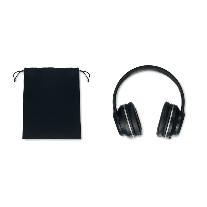 Slušalice, bežićne, sklopive, hands free i mikrofon, u etuiju, crne