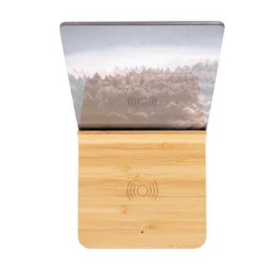 Punjač bežični i foto okvir, bambus-akril, 5W