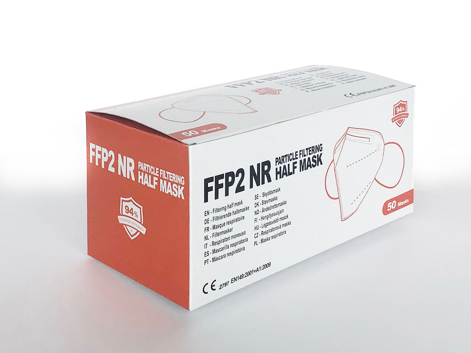 Zaštitna respiratorna maska, FFP2 NR 10/1000
