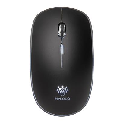 Miš, bežični,wireless, svijetlećim logom,crni