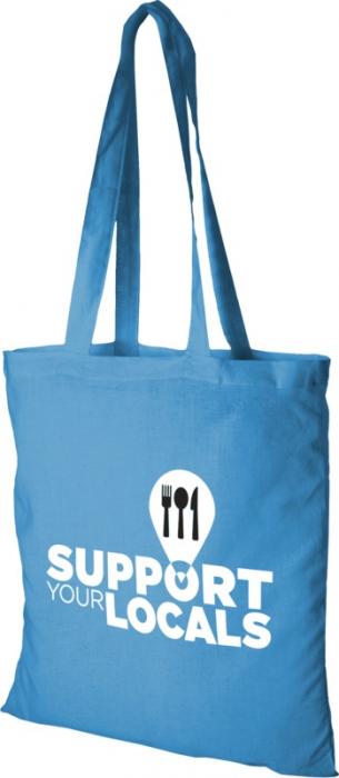 Torba za kupovinu, Madras, 100% pamuk, 140 g/m2, svijetlo plava