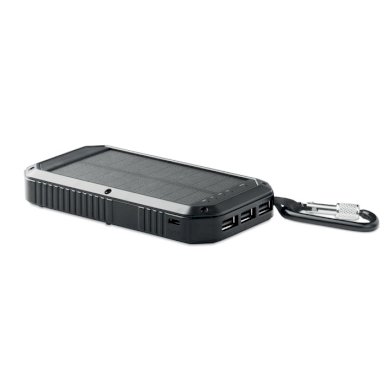 Powerbank 8000 mAh, solarni s inegriranim LED lampicama 21 kom,  crni