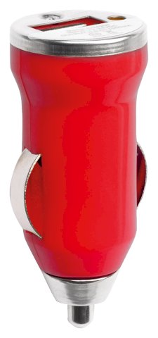 Punjač za auto, USB, crveni