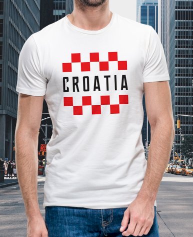 Navijačka majica CRO5, bijela; min.kol.100kom