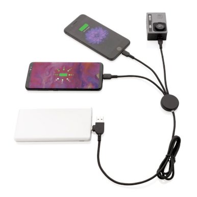 Kabel za punjenje, Light up, svjetleći logo 6u1, crni