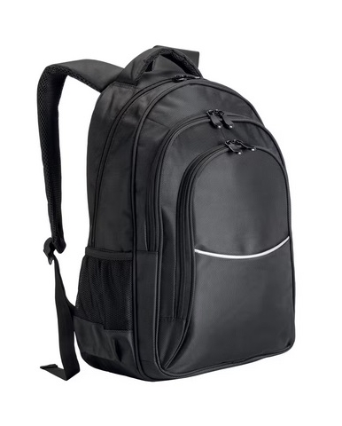 Ruksak, za laptop s tri džepa, crni sa sivim detaljem