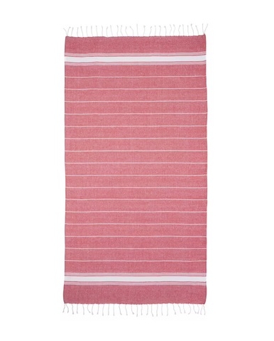 Ručnik-pareo, za plažu, recycled, 180gr, 90x170cm, 100% pamuk, crveni