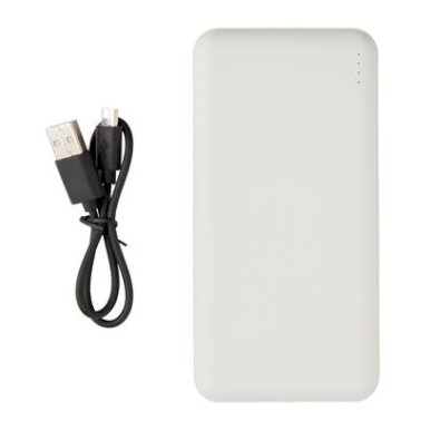 Powerbank za smartphone, 10.000 mAh, dvostruki USB priključak, bijeli