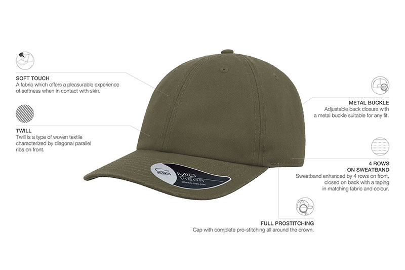 Kapa, Dad hat, metalna kopča, maslinasto zelena