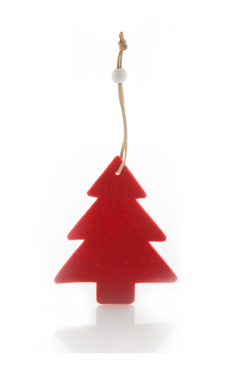 Božićni ukras, drvce od filca, crveno